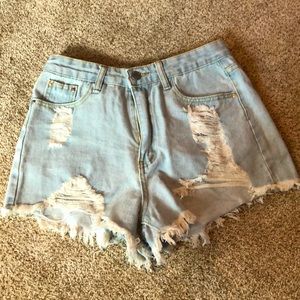 Extra small light wash jean shorts